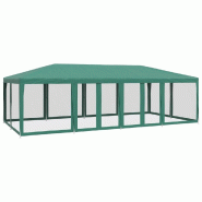 VidaXL Tente de fête avec 12 parois latérales en maille vert 8x4m PEHD Modèle AbriInfinityPlus 389 - vert 4010073