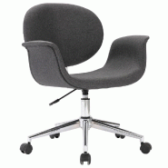 Décoshop26 - Chaise pivotante de salle à manger design contemporain tissu gris CDS020095 - gris 3001054399789