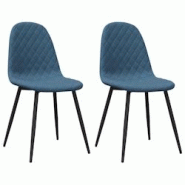 Décoshop26 - Set de 2 chaises de salle à manger coutures en losange en tissu velours bleu et métal DEC025484 - bleu 3000255276684 Décoshop26 - Set de 2 chaises de salle à manger coutures en losange en tissu velours bleu et métal DEC025484 - bleu 3000255276684