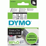 DYMO Cassette D1 de ruban à étiqueter noir/transparent 9 mm x 7 m - transparent papier S0720670 DYMO Cassette D1 de ruban à étiqueter noir/transparent 9 mm x 7 m - transparent papier S0720670