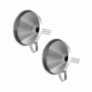 Ensemble de 2 Entonnoirs de cuisine inox 10 cm de diamètre Fackelmann - 3176239931730 Ensemble de 2 Entonnoirs de cuisine inox 10 cm de diamètre Fackelmann - 3176239931730