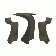 Ensemble WING table + 2 tabourets - marron