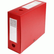 Exacompta Lot de 10 Boîte à archives polypro à pression, dos de 100, coloris rouge - 3130630599357