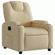 Fauteuil inclinable Crème Tissu Modèle Xermonel - 372374