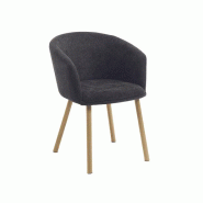 Fauteuil lounge Noma Sitwel tissu anthracite