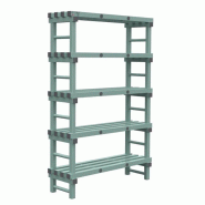 Gastro-Inox Rayonnage Euro avec 5 étagères en plastique 1200x400x1850mm - 7445908643608
