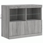 Helloshop26 - Buffet bahut commode armoire meuble de rangement organisateur cuisine salle de séjour salon avec lumières LED sonoma 02_0030084 - 3000 Helloshop26 - Buffet bahut commode armoire meuble de rangement organisateur cuisine salle de séjour salon avec lumières LED sonoma 02_0030084 - 3000