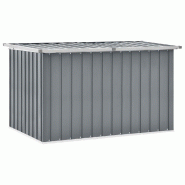 Helloshop26 - Coffre boîte meuble de jardin rangement gris 149 x 99 x 93 cm 02_0013084 - gris acier 3000713882723