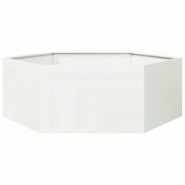 Helloshop26 - Jardinière bac lit surélevé plantes fleurs terrasse jardin hexagone 138 x 120 x 45 cm acier blanc 02_0038637 - 3000217657803 Helloshop26 - Jardinière bac lit surélevé plantes fleurs terrasse jardin hexagone 138 x 120 x 45 cm acier blanc 02_0038637 - 3000217657803