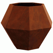 Helloshop26 - Jardinière rectangulaire extérieure optimisée 75 x 75 x 60 cm design classique en acier rouillé 02_0053116 - acier 3000237768077
