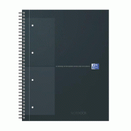 Oxford Lot de 5 Cahier Notebook 30th rel. Intégrale A4+ 160p./80 feuilles 80g/m², quadrillé 5x5, couv. Noire - 3020120242606