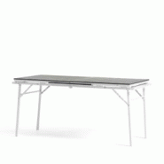 RATTATAN Table d’extérieur extensible rectangulaire, structure en acier et plateau en polypropylène effet bois, 10 places, pliante – TOBIA – B RATTATAN Table d’extérieur extensible rectangulaire, structure en acier et plateau en polypropylène effet bois, 10 places, pliante – TOBIA – B