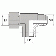 Tés - Orientable renversé mâle JIC X femelle NPT X femelle tournant JIC - JTMFFNPTO0604 - TMJ 9/16 / FNPT1/4 / FJ9/16