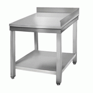 Table Inox d'angle Premium avec Dosseret et Etagère- Profondeur 700 mm