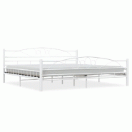 VidaXL Cadre de lit sans matelas blanc métal 200x200 cm Modèle Ferlissex - 285306