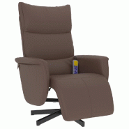 VidaXL Fauteuil inclinable de massage repose-pieds marron similicuir Modèle Cordelora - 356594