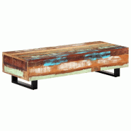 VidaXL Table basse 120x50x30 cm Bois de récupération solide et acier Modèle Luna Plus - 247912XL