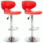 VidaXL Tabourets De Bar 2 Pcs Rouge Similicuir - rouge 323645