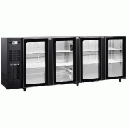 Arrière-bar réfrigéré noir 4 portes vitrées température +2/+8 °c - ... - PFGB229PV