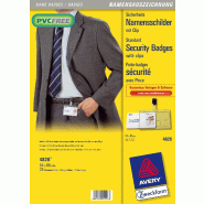 Avery Zweckform 25 porte-badges rigides pour 1 carte magnétique, format 54 x 85 mm, avec pince - 4826
