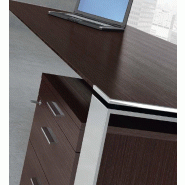 Bureau droit X7 avec piètements chromés - Officity. - 180, Blanc