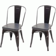 Décoshop26 - 2x chaises de salle à manger cuisine style industriel métal noir et synthétique gris CDS04456 - gris 3001538869609 Décoshop26 - 2x chaises de salle à manger cuisine style industriel métal noir et synthétique gris CDS04456 - gris 3001538869609