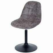Décoshop26 - Chaise de salle à manger pivotante 360° en tissu chenille marron pied acier noir mat 04_0009896 - marron acier 3000267744096