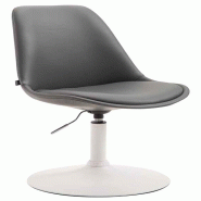 Décoshop26 - Chaise de salle à manger x1 pivotante hauteur réglable en PVC gris et pied trompette en métal blanc 10_0008461 - blanc métal 3000266