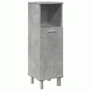 Helloshop26 - Armoire de salle de bain moderne rangement grand espace 30 x 30 x 95 cm en bois d'ingénierie gris béton 02_0050769 - gris Bois massif