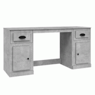 Helloshop26 - Bureau table poste de travail meuble d'ordinateur informatique étude avec armoire bois d'ingénierie gris 02_0023389 - 3000214296753 Helloshop26 - Bureau table poste de travail meuble d'ordinateur informatique étude avec armoire bois d'ingénierie gris 02_0023389 - 3000214296753