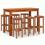 Helloshop26 - Ensemble de bar de jardin 7 pièces bois d'acacia solide - 3000731647762