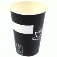 Kangaro Gobelet en carton Eco, 0,18 L, noir/blanc - lot de 100 - blanc en carton 8712127089128