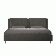 Lit Double King Size Avec Conteneur Rembourré 170X210 Appia Microfibre Gris - gris VE1721APPI041-CT