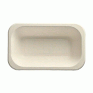Papstar 100 barquettes à sceller canne à sucre 950 ml 5,6 cm x 15 cm x 24 cm blanc - blanc Matériau naturel 88397