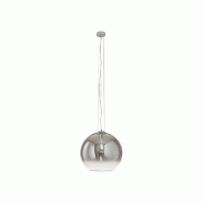 Suspension en verre soufflé série 10S48526, abat-jour fumé transparent et chrome poli, douille E27, diamètre 45 cm, hauteur 191 cm - Perenz - tran