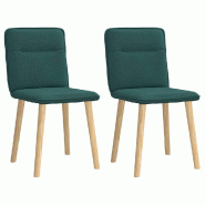 VidaXL Chaises à manger lot de 2 vert foncé tissu Modèle Castille - 4101225