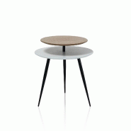 AQA Design Table basse PINO-C en métal et MDF. L.50 P.50 H.55,5 MP02660 - multicolore métal MP02660