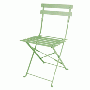 Chaises de terrasse pliantes en acier vert clair (Lot de 2) | Bolero - FT270_0