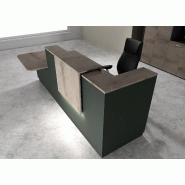 Comptoir d'accueil bi-colore avec PMR Delta et réhausse - 242, Gauche, Noir, Non, Chêne grisé_0