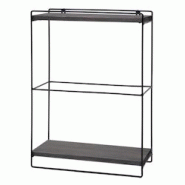 Décoshop26 - Étagère murale suspendue étagère de cuisine en bois gris foncé et métal design industriel 2 étagères 50x35x17 cm 04_0008669 - gr Décoshop26 - Étagère murale suspendue étagère de cuisine en bois gris foncé et métal design industriel 2 étagères 50x35x17 cm 04_0008669 - gr