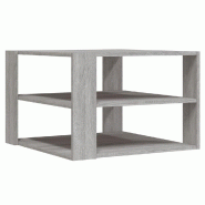 Décoshop26 - Table basse avec étagères 59,5 x 59,5 x 40 cm bois d'ingénierie gris DEC040052 - gris Bois massif 3000264727047