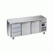 Desserte réfrigérée  inox centrale , -2/+8°C, R600A L2G