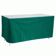 Devant de table vert en toile coton imperméable - L.120xH.55cm - Fixation par Velcro et adhésif double face