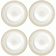EASY LIFE Coffret 4 assiettes à dessert 19 cm - Festive - blanc porcelaine 035-1235940