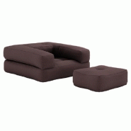 FAUTEUIL FUTON STANDARD CONVERTIBLE CUBE CHAIR COULEUR MARRON