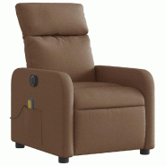 Fauteuil inclinable de massage électrique marron tissu Modèle Ovoriax - 8721012219236