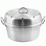 Four en aluminium Italflon Versilia 28 cm avec poignées et bouton en bakélite - gris aluminium 8056513620565_0