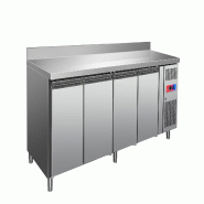 Gasfrit – Table réfrigérée murale sous-comptoir à 4 portes en acier inoxydable, ventilée, 2230 × 700 × 850 + 100 mm, haute qualité - inox GF055