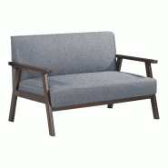 Helloshop26 - Canapé fauteuil 2 places 121 x 69 x 75 cm gris 03_0009134 - gris Bois massif 3000224527656