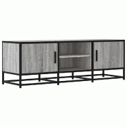 Helloshop26 - Meuble TV industriel grand espace de rangement 120 x 35 x 41 cm en bois d'ingénierie gris 02_0049604 - gris métal 3000235923263